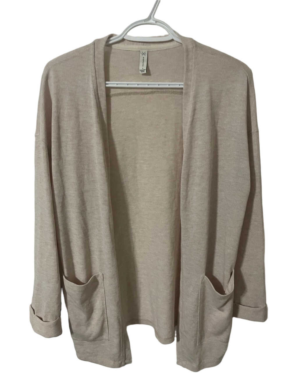 Gentle Fawn Light Blush Colour Open-Front Pocket Cardigan Size Small